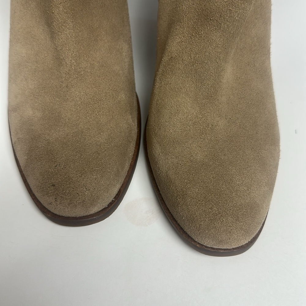 NWT Lucky Brand Women Wadier Wedge Tan Taupe Suede Ankle Boots Booties Size 9.5 - Picture 11 of 12